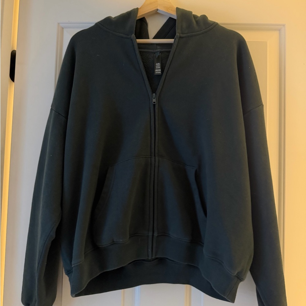 Women’s SKIMS Dark Green Zip-Up Hoodie